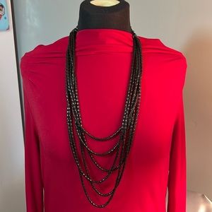 Multi layer black necklace